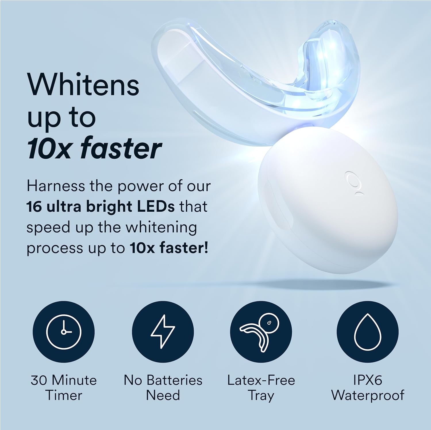 Teeth Whitening Kit, LED Accelerator Light, 35% Carbamide Peroxide Teeth Whitening Gel, 20+ Whitening Treatments, (2) 5Ml Whitening Gel Syringes, Whiten Teeth Faster