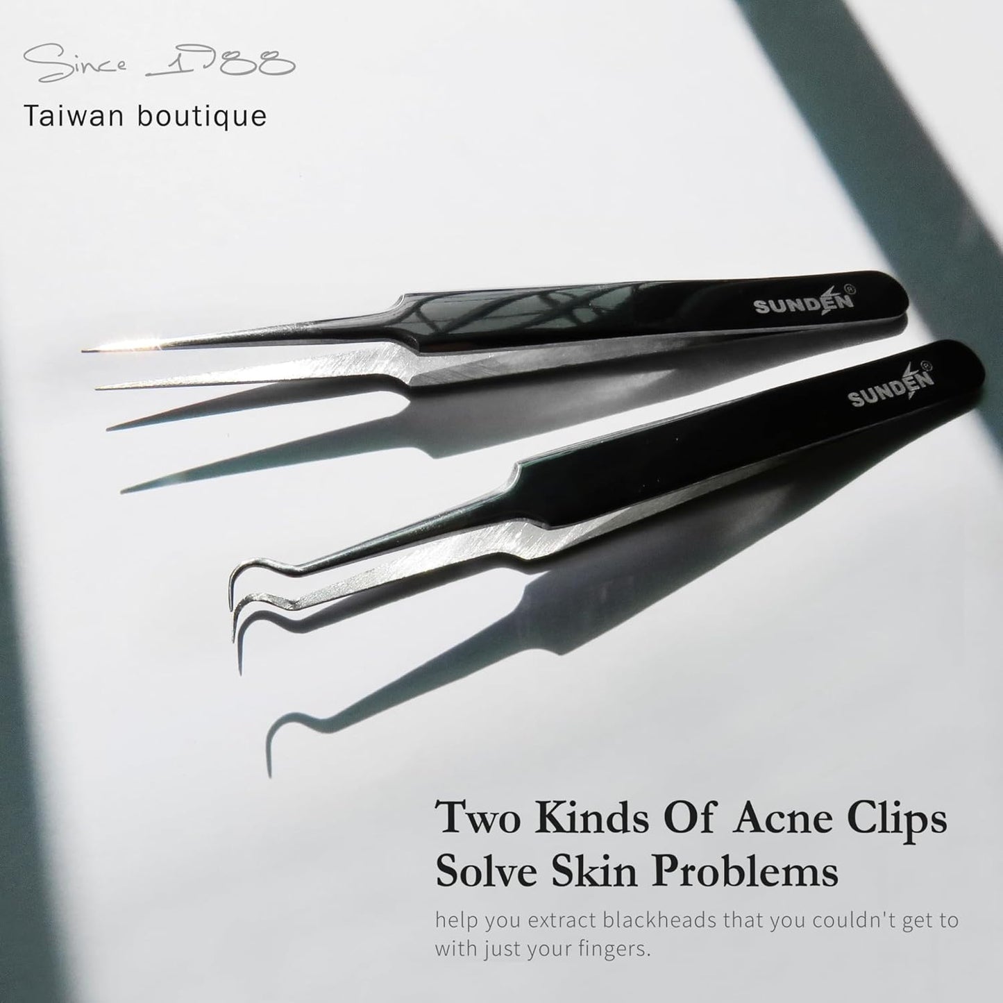 Stainless Steel Acne Clip-Blackhead Remover Tweezer