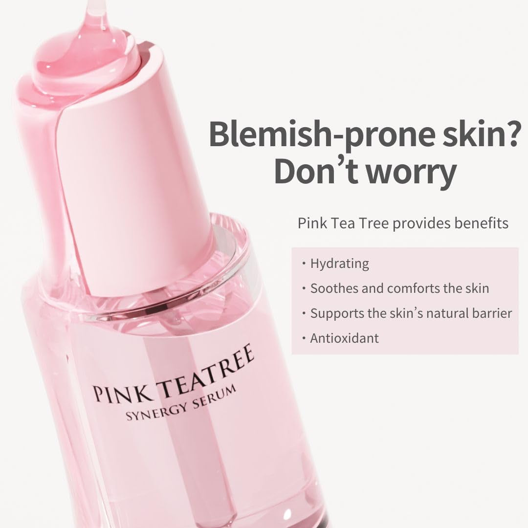 Pink Tea Tree Synergy Serum 30Ml/Skin Moisturizer/Facial Moisturizers/1.01 Fl. Oz, CICA, Hyaluronic Acid and Niacinamide, Korean Skin Care, Hydrating
