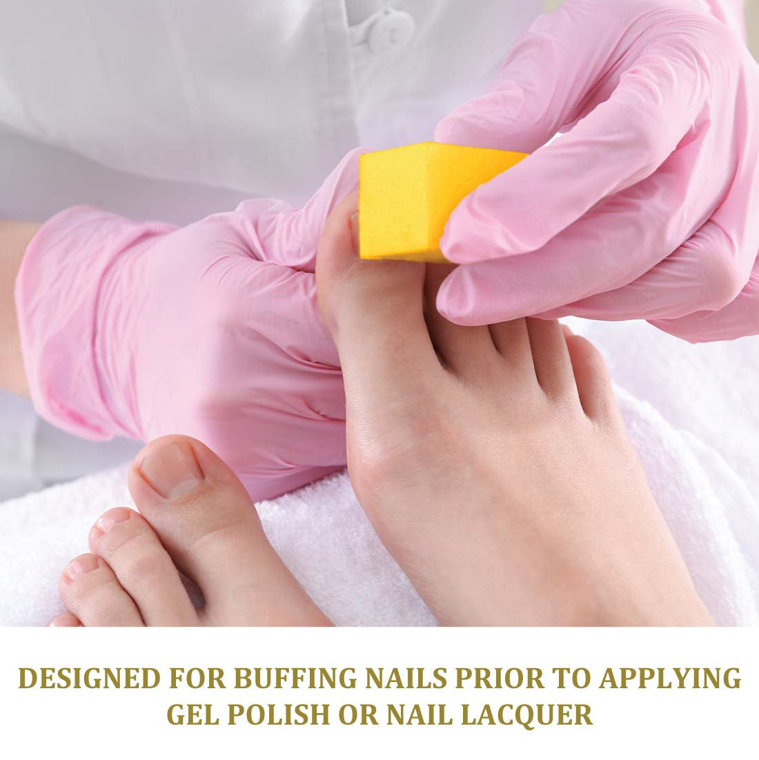 Ultra Gold Buffing Block, 240 Grit, Four-Sided Manicure & Pedicure Nail Buffer, 3.75" L X 1" W X 1" H, 20-Count